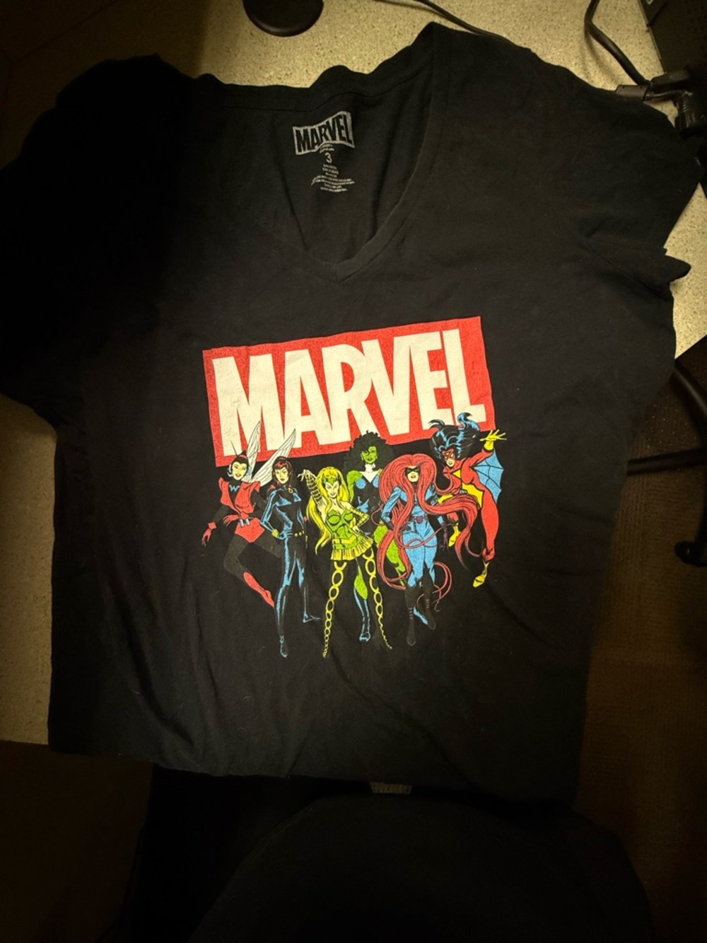 Marvel Black Logo Tee with White Print